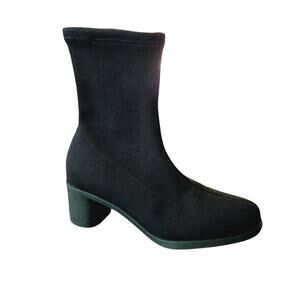 Minimalist Camper Meda Knit Block Heel Sock Booties Size 38 / 7.5 Black Modern